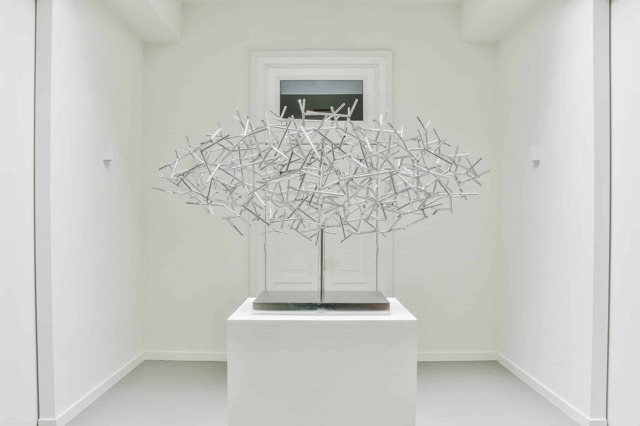 Indoor sculpture galvanized steel by annet van egmond
