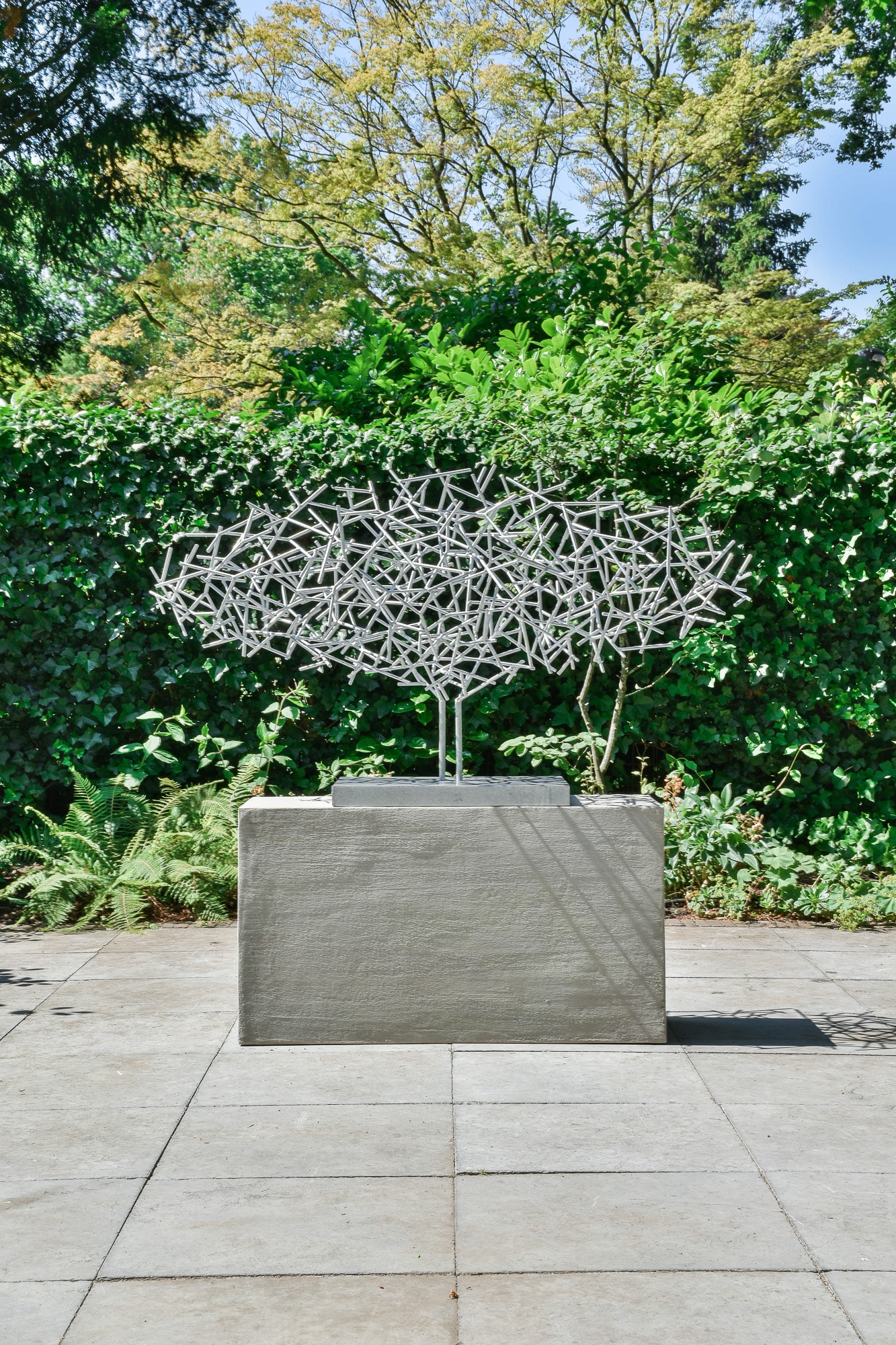 Outdoor sculpture galvanized steel by annet van egmond