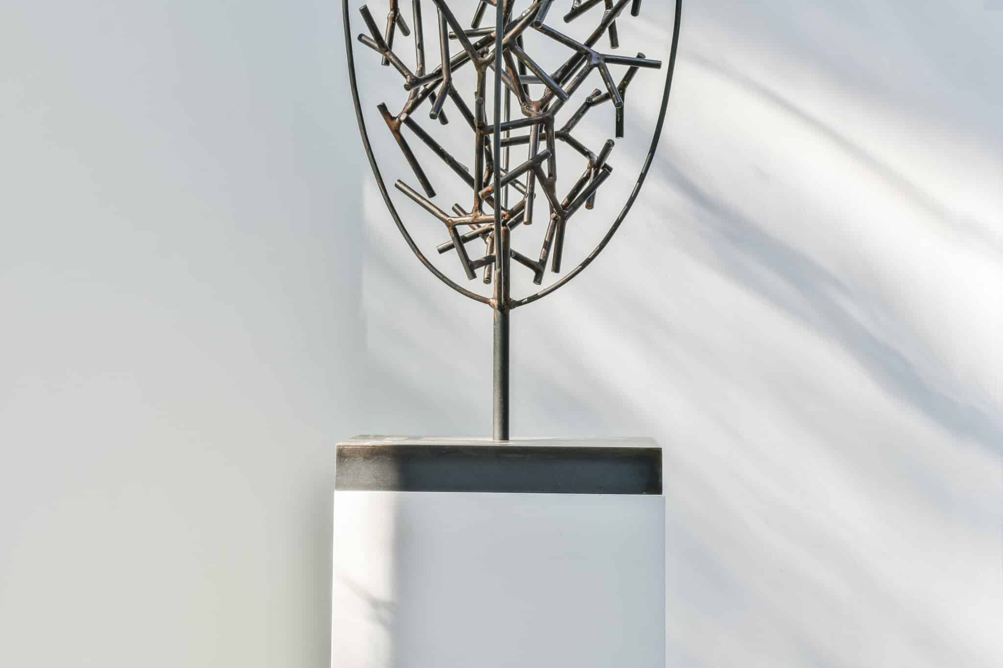 Indoor sculpture rusted iron corten steel by annet van egmond