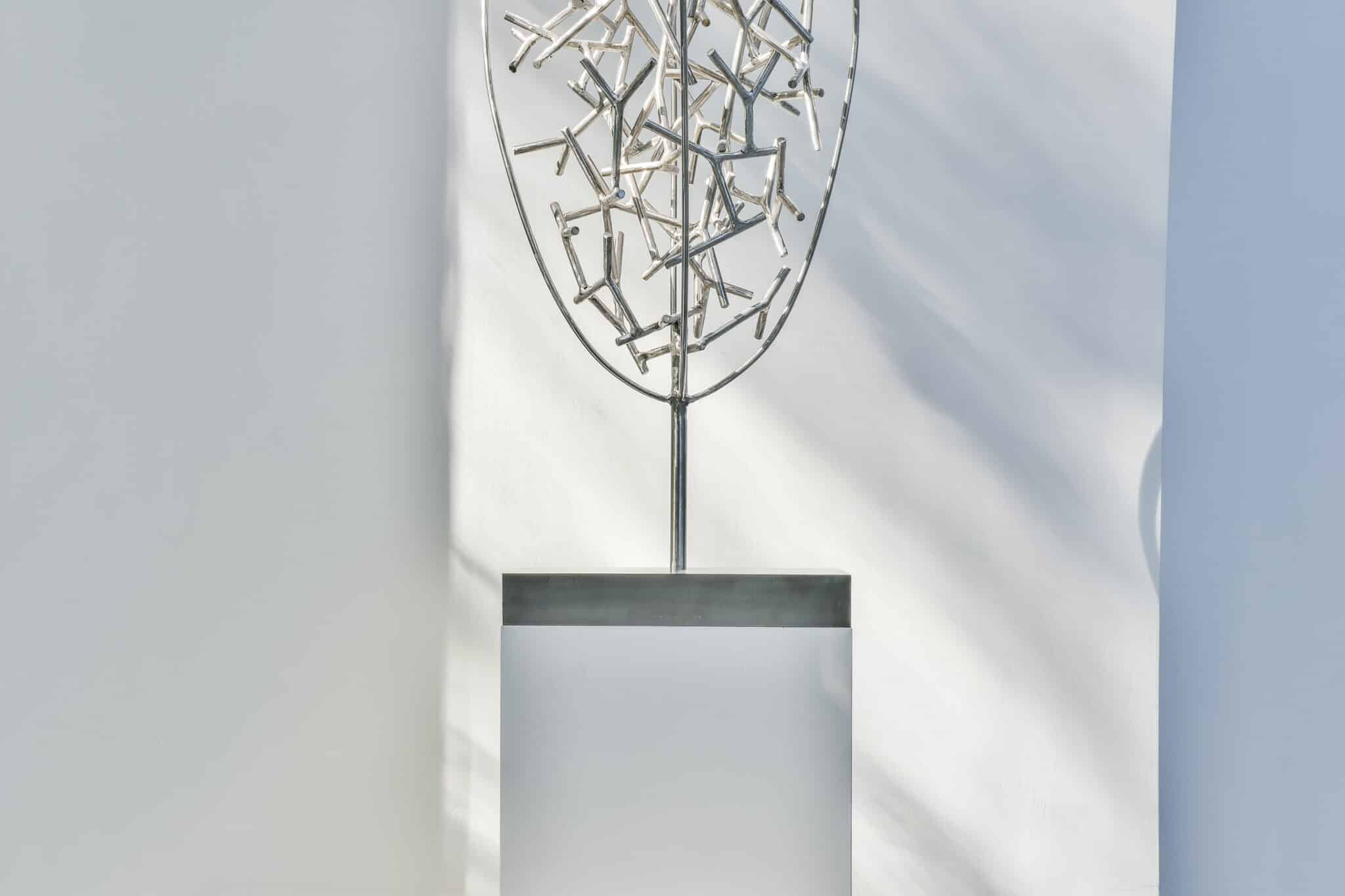 Outdoor sculpture stainless steel by annet van egmond